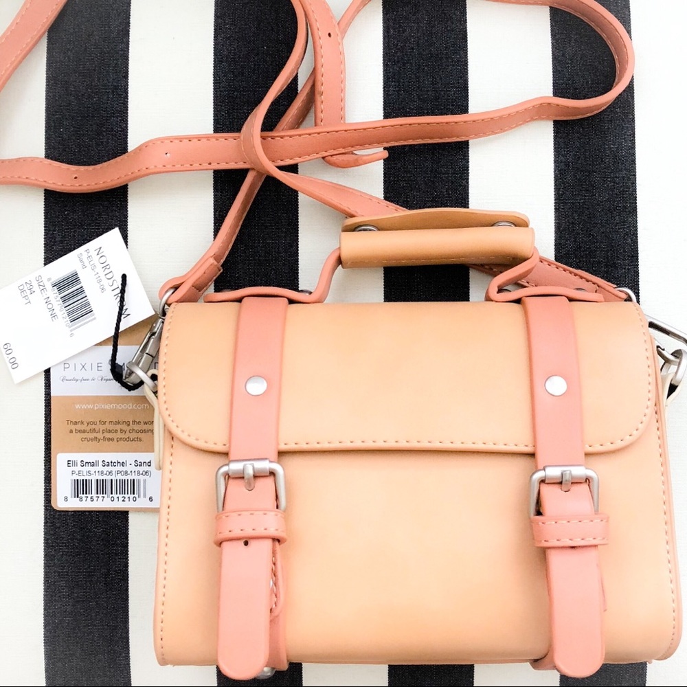 Colorblock Faux Leather Satchel/Crossbody